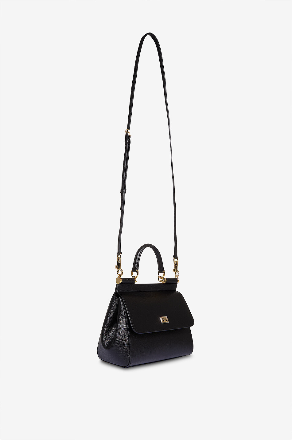 DOLCE & GABBANA Handtasche aus Dauphine-Leder Medium Sicily Damen SCHWARZ 5
