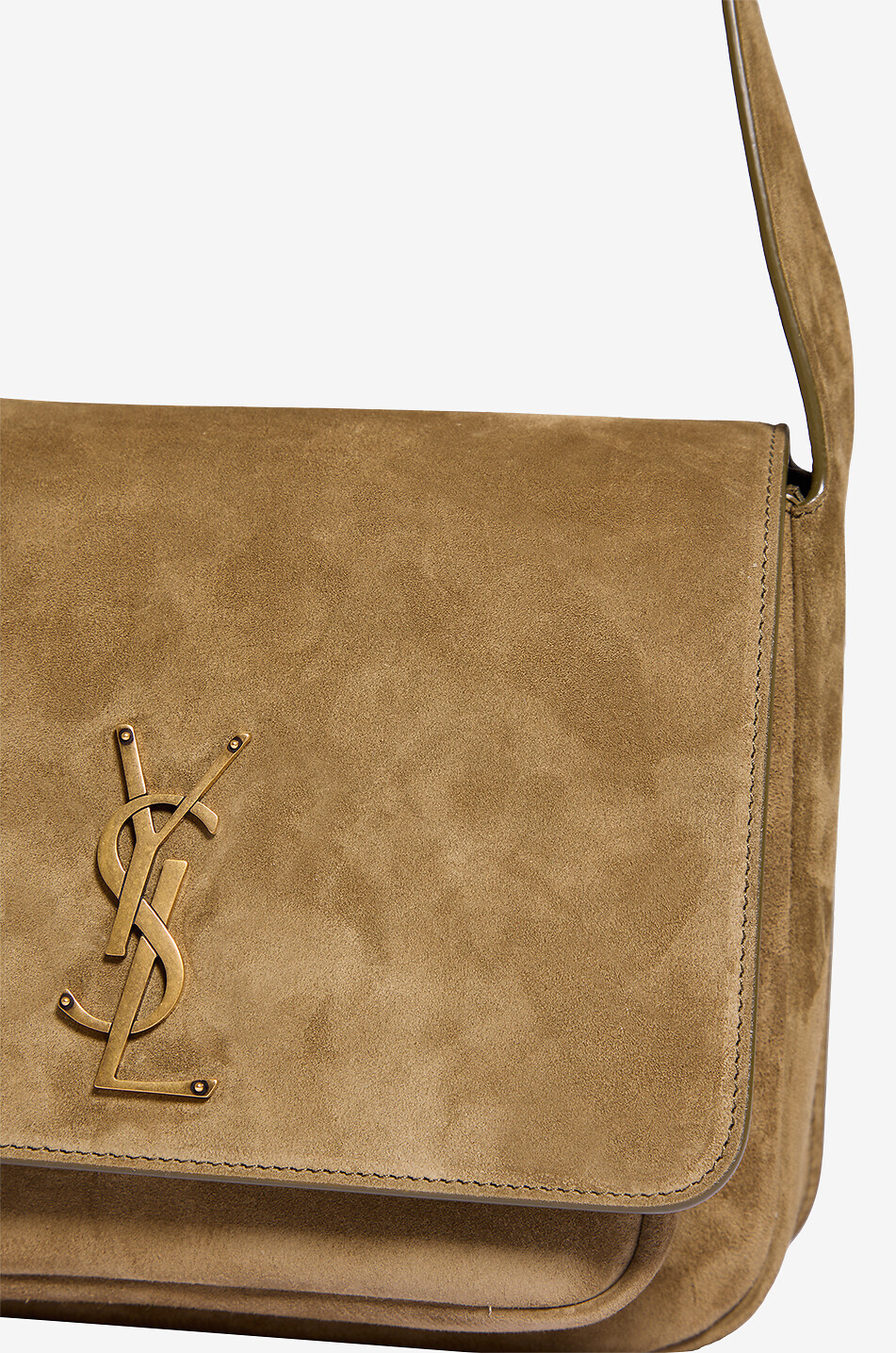 SAINT LAURENT PARIS Sac besace en daim Niki Femme VERT 5