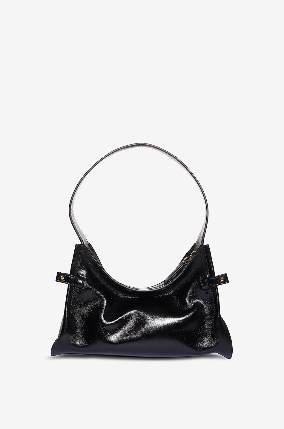 CHLOE Chloé Charms crinkle-effect shiny calfskin hobo bag Women BLACK 3