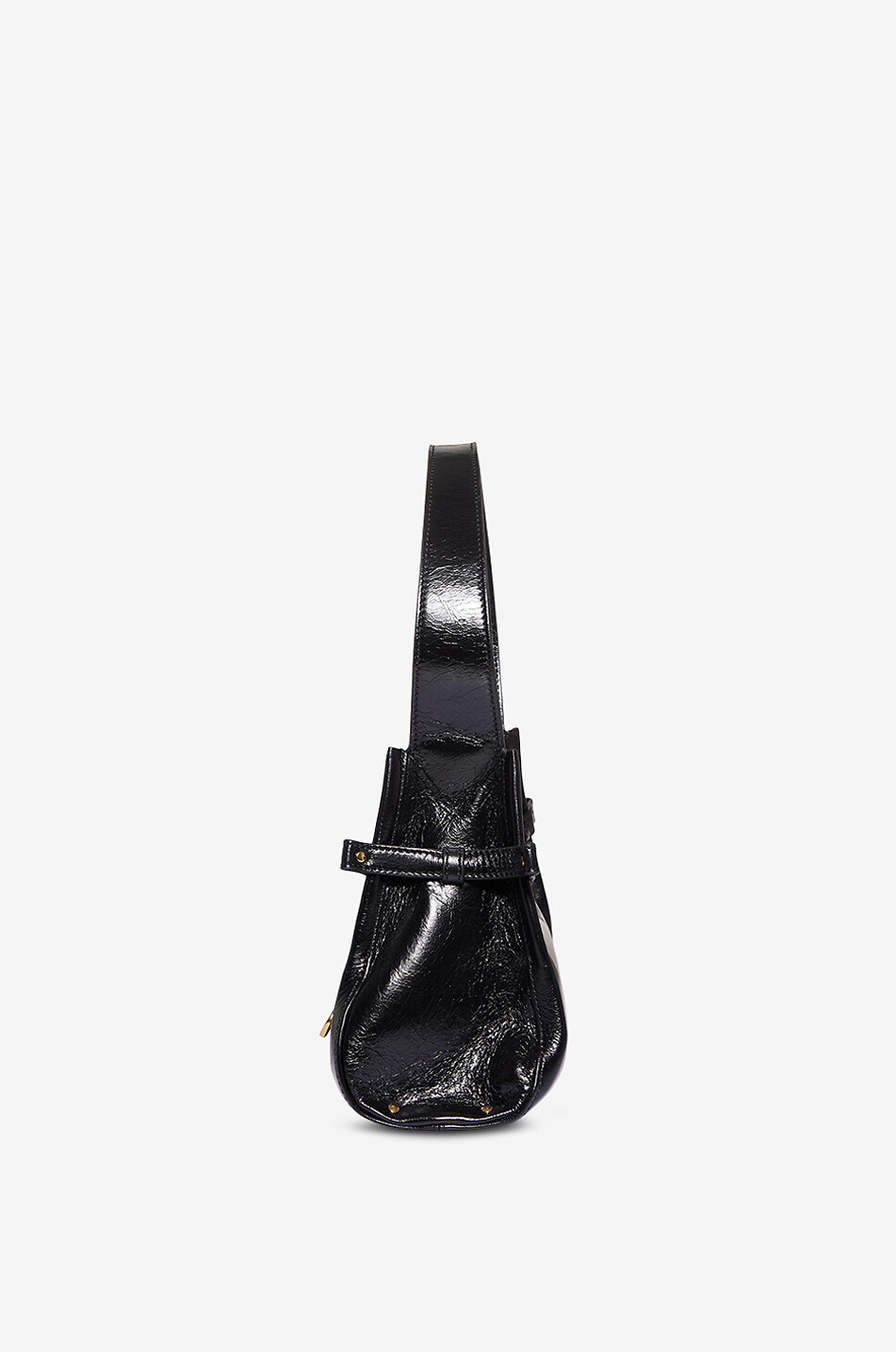 CHLOE Chloé Charms crinkle-effect shiny calfskin hobo bag Women BLACK 4
