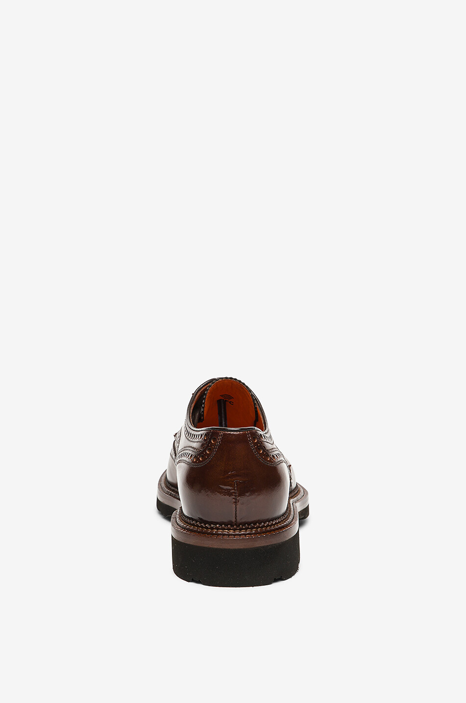 SANTONI Chaussures à lacets en cuir brillant à perforation Homme MARRON MOYEN 5