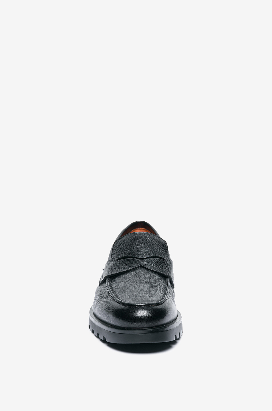 SANTONI Mokassins aus genarbtem Leder Rock Herren SCHWARZ 3