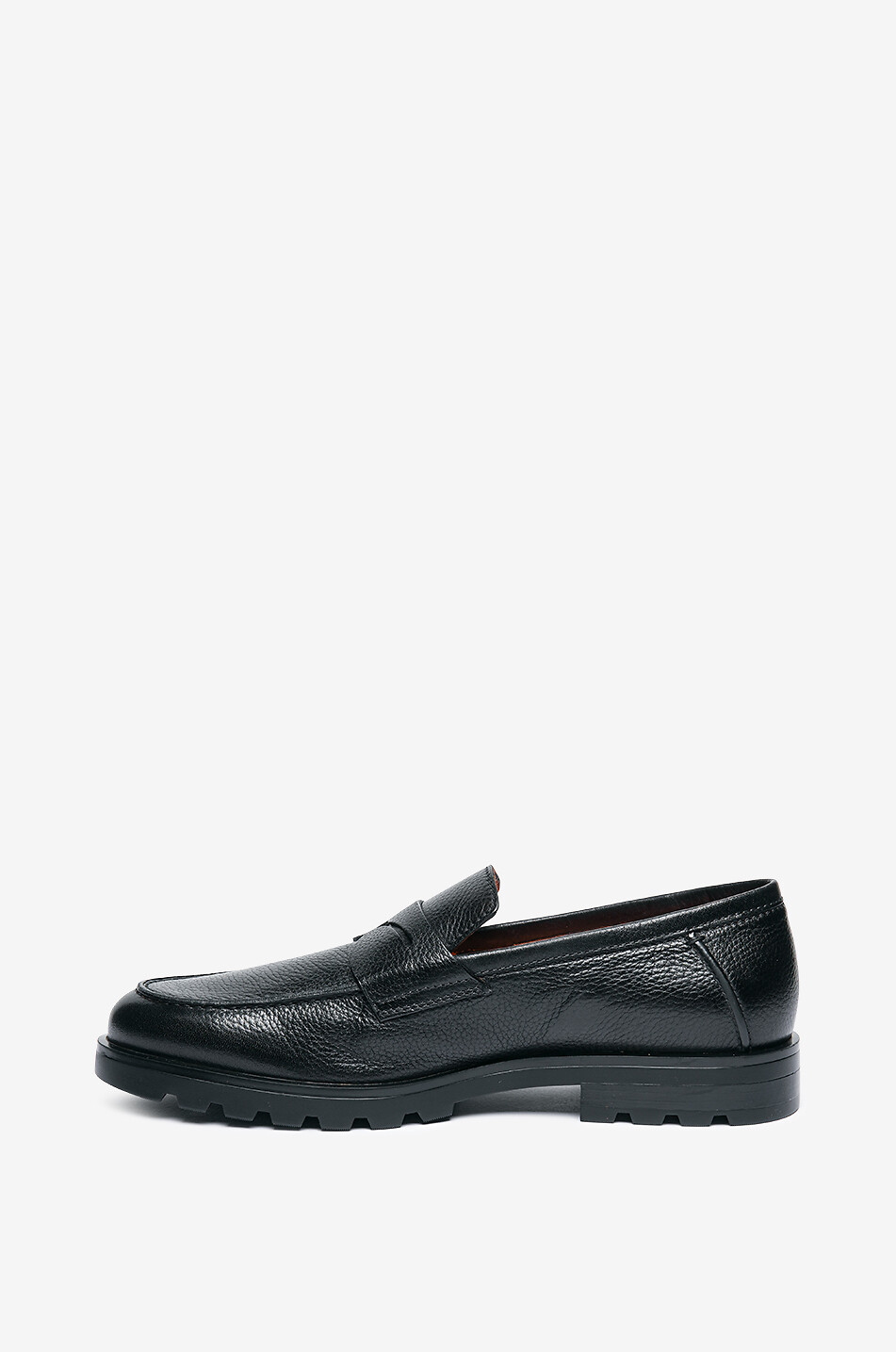 SANTONI Mokassins aus genarbtem Leder Rock Herren SCHWARZ 6