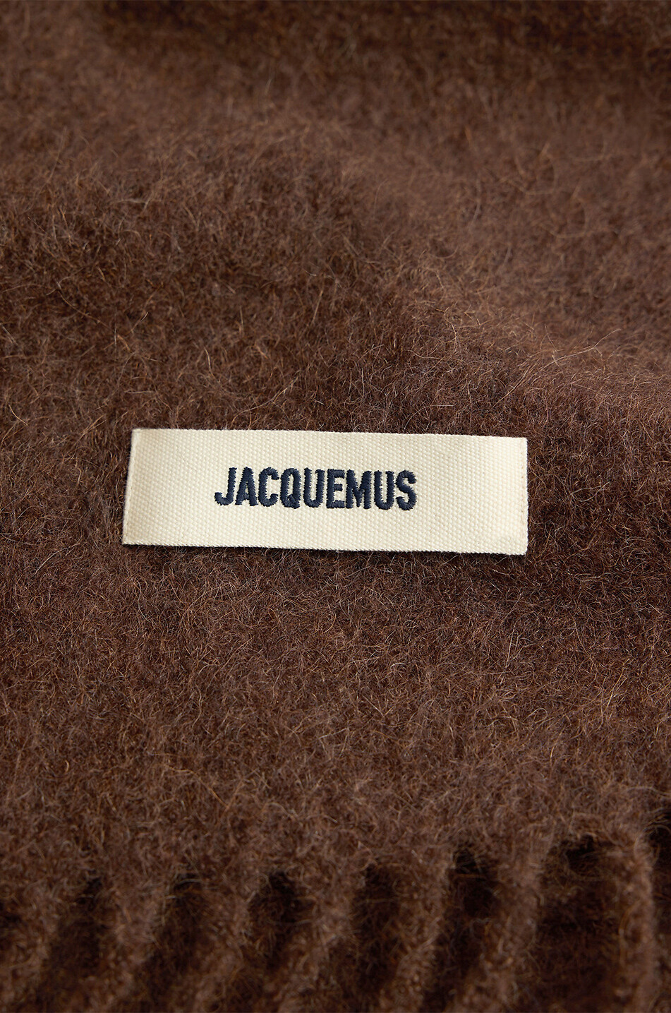JACQUEMUS Écharpe tissée en alpaga et mohair L'Écharpe Carro Femme MARRON 4