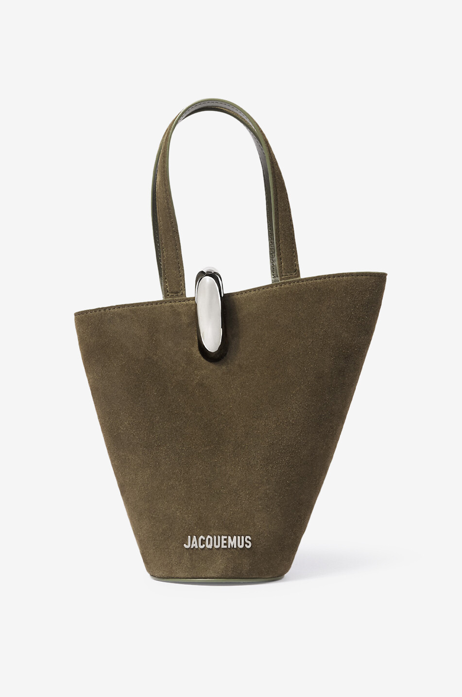 JACQUEMUS Bambola small trapeze nubuck bucket bag Women KHAKI 1