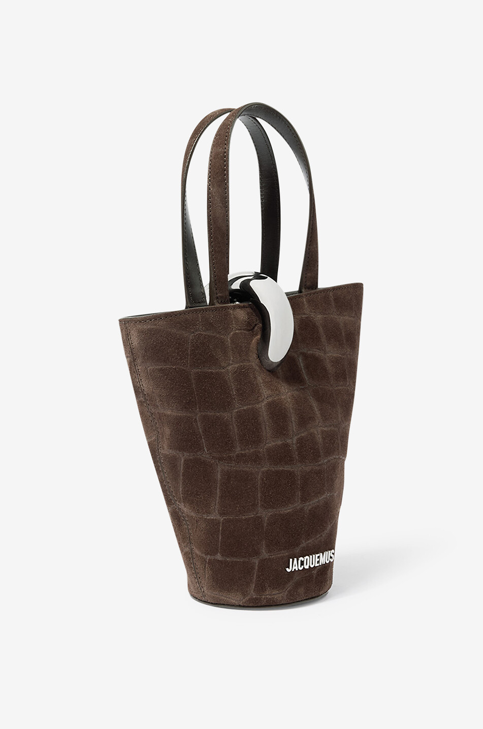 Sac Jacquemus Le Seau Carre Sac Seau En Daim Effet Crocodile Le