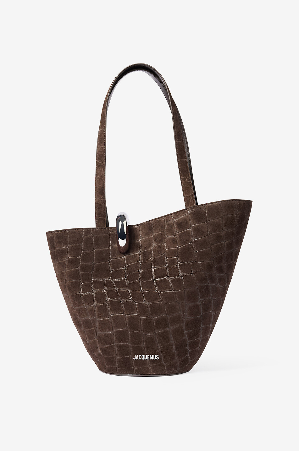 Le Bambola Moyen croc embossed suede bucket bag - JACQUEMUS