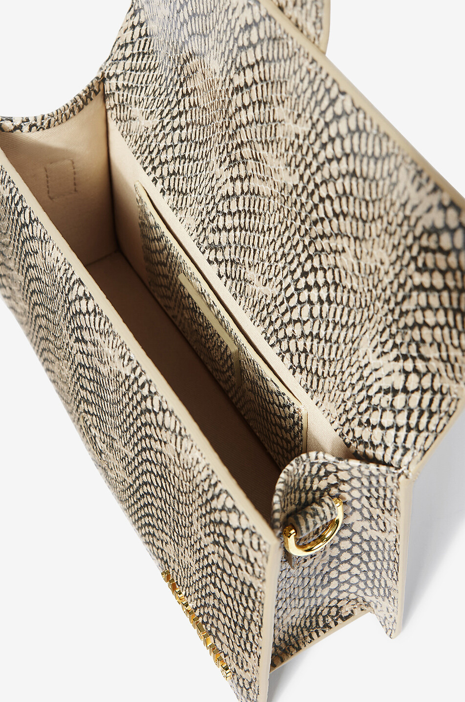 JACQUEMUS Le Grand Bambino snake-embossed leather handbag Women BEIGE 5