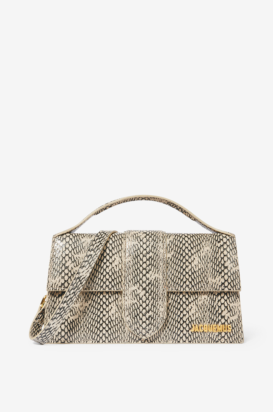 JACQUEMUS Le Grand Bambino snake-embossed leather handbag Women BEIGE 1