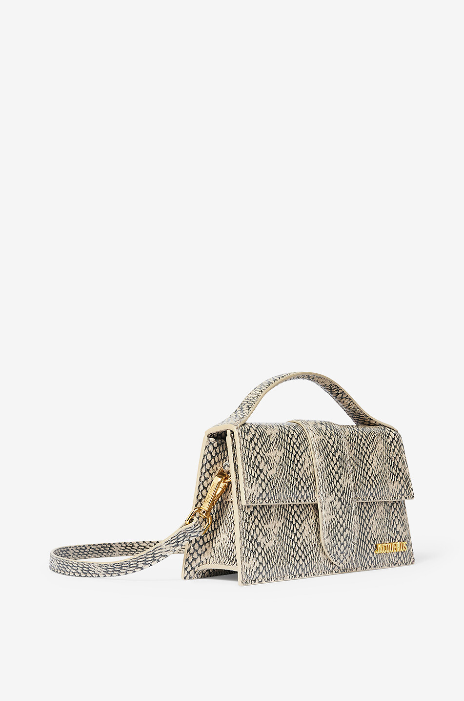 JACQUEMUS Le Grand Bambino snake-embossed leather handbag Women BEIGE 2