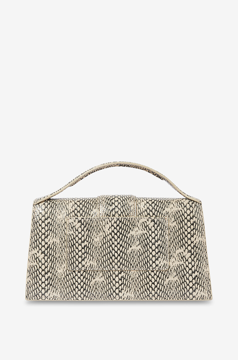 JACQUEMUS Le Grand Bambino snake-embossed leather handbag Women BEIGE 3