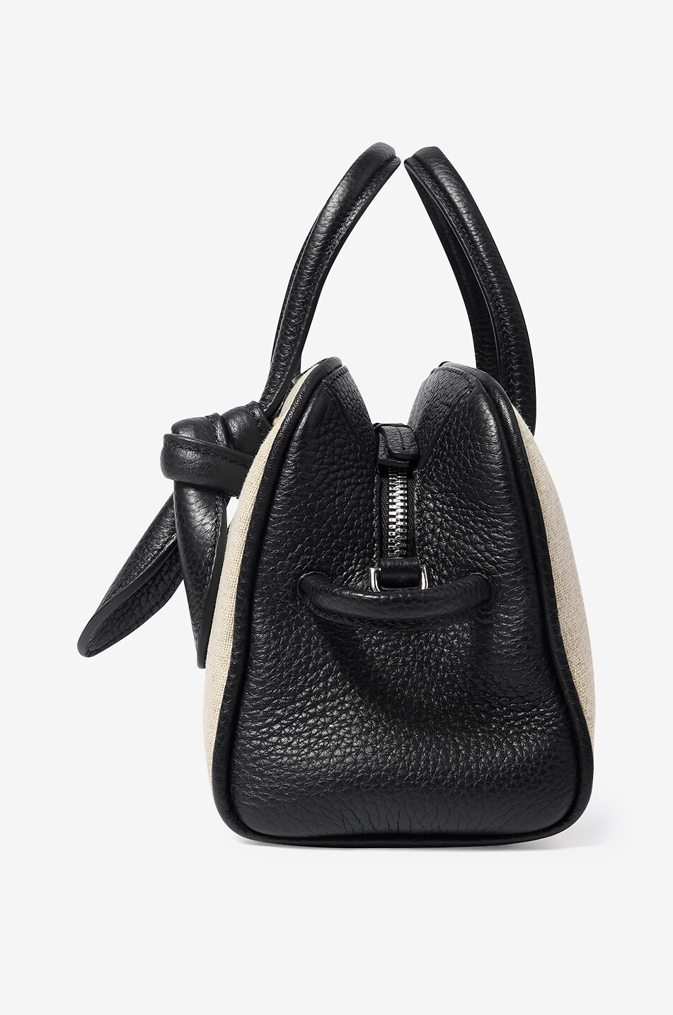 JACQUEMUS Le Petit Turismo canvas and grained leather handbag Women EGGSHELL 4