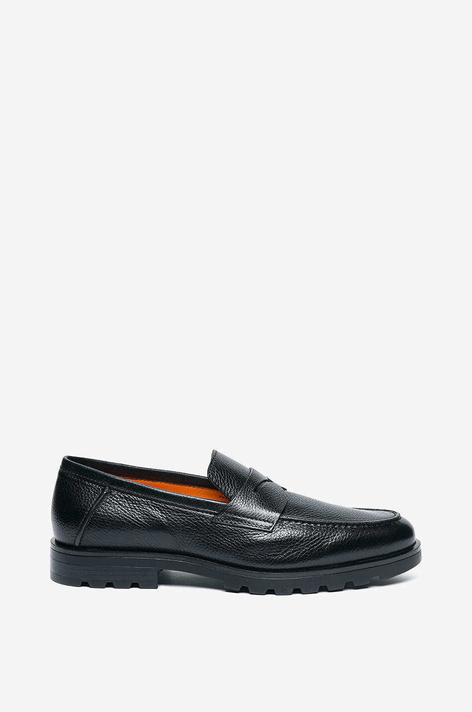 SANTONI Mokassins aus genarbtem Leder Rock Herren SCHWARZ 2