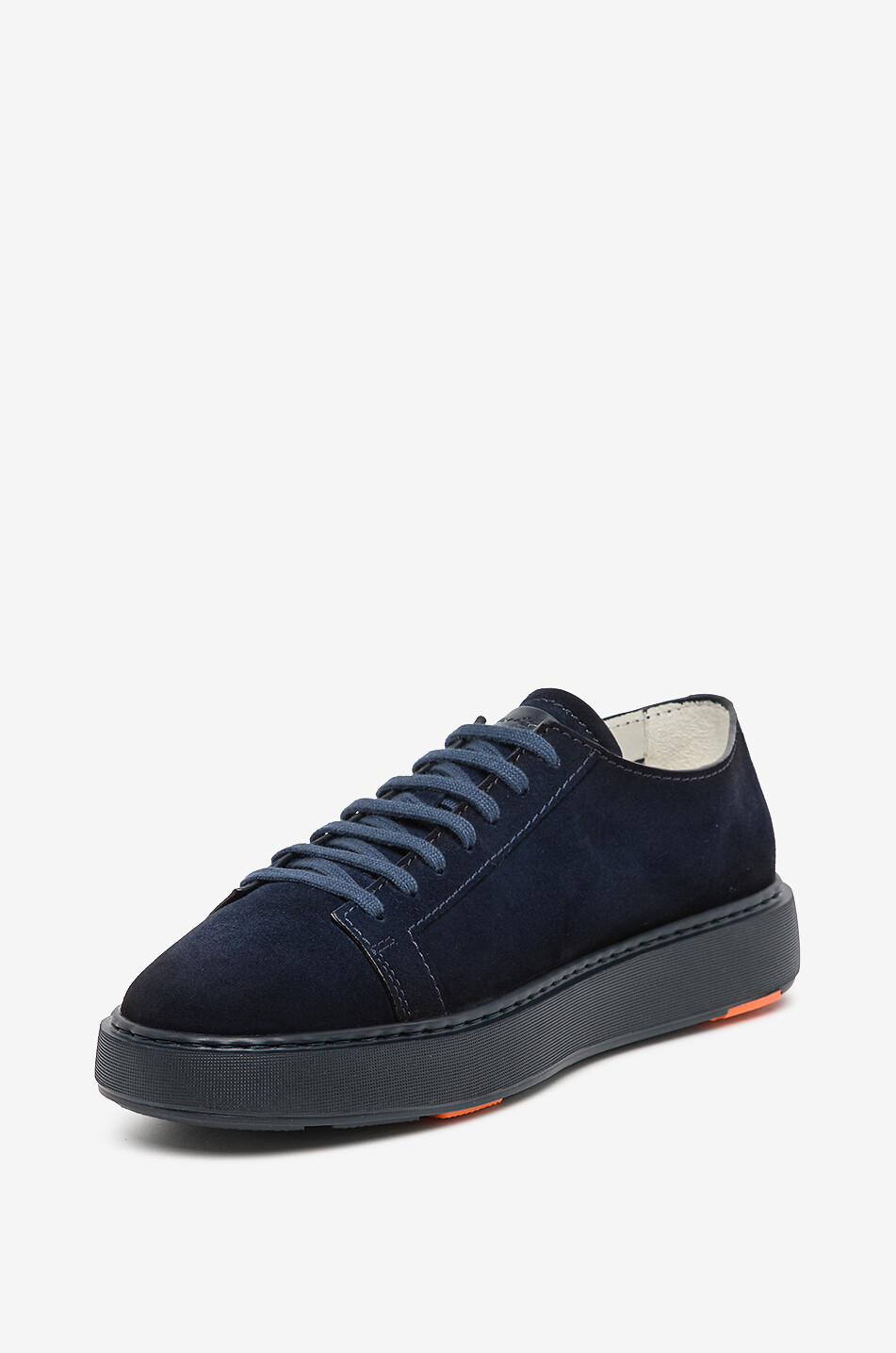 SANTONI Ford suede low-top trainers Men DARK BLUE 4