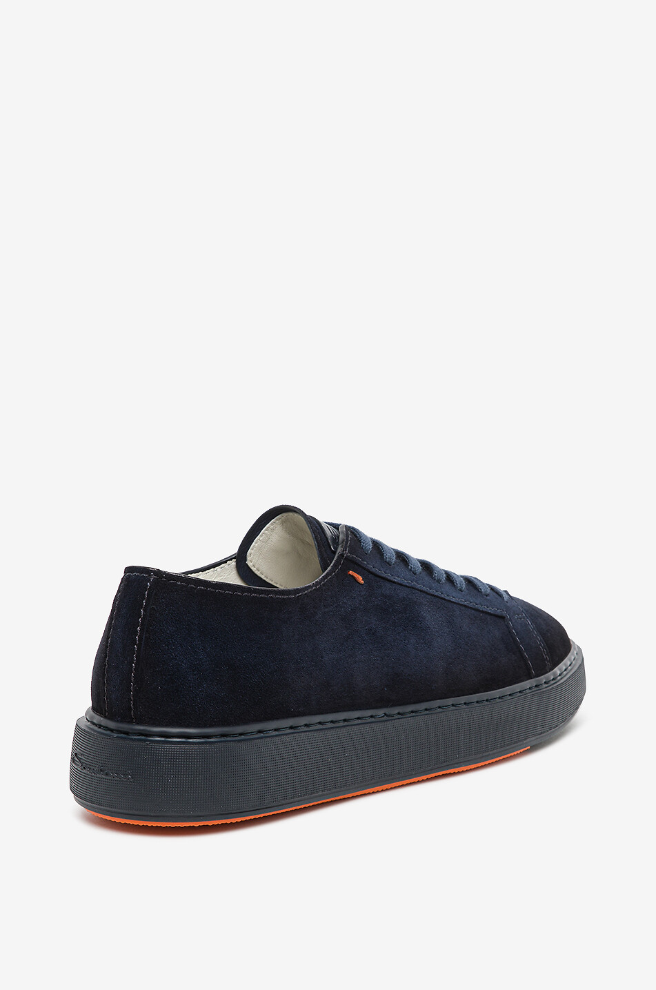 SANTONI Ford suede low-top trainers Men DARK BLUE 7