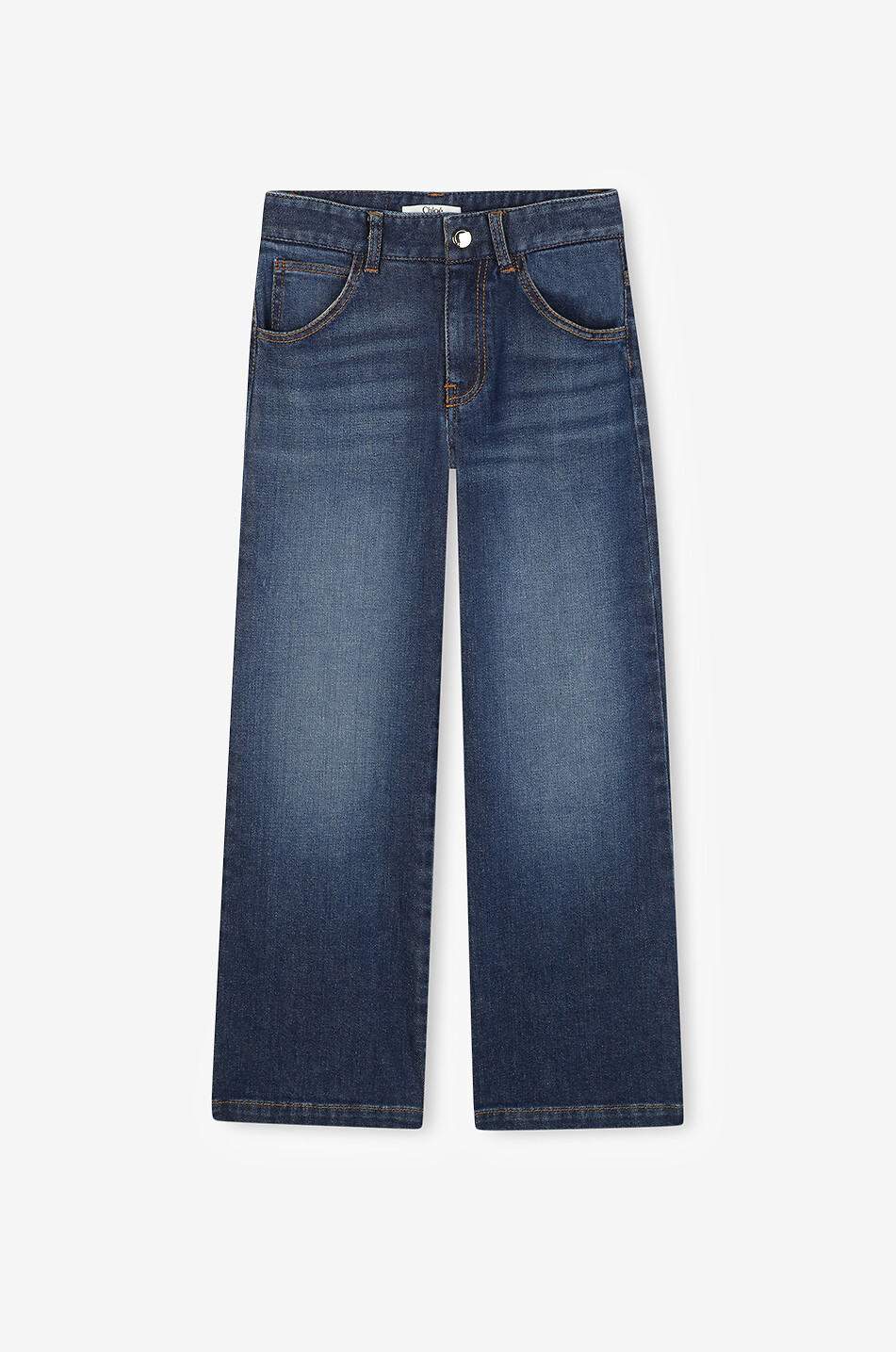 Faded flared high-rise girls' jeans