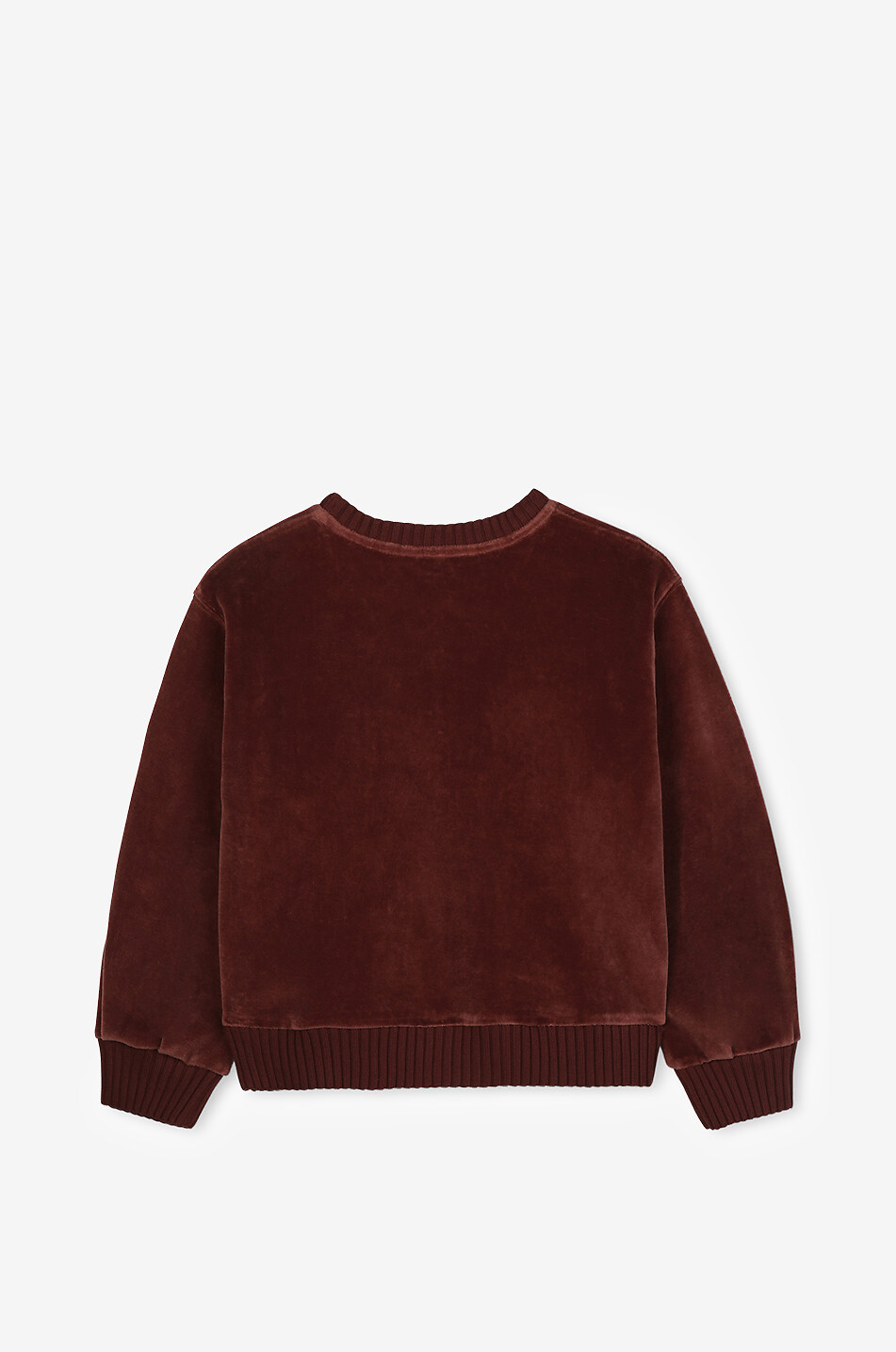 CHLOE Chloé girls' velvet crewneck sweatshirt Girl DARK RED 2