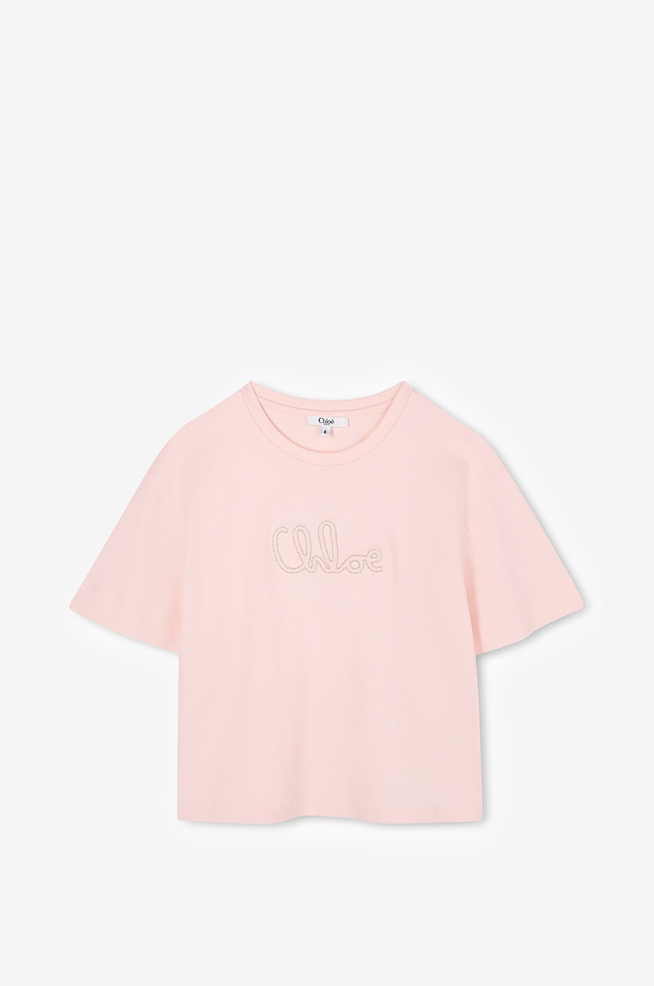 CHLOE Mädchen-Boxy-T-Shirt mit Lurexstickerei Chloé Mädchen HELLROSA 1