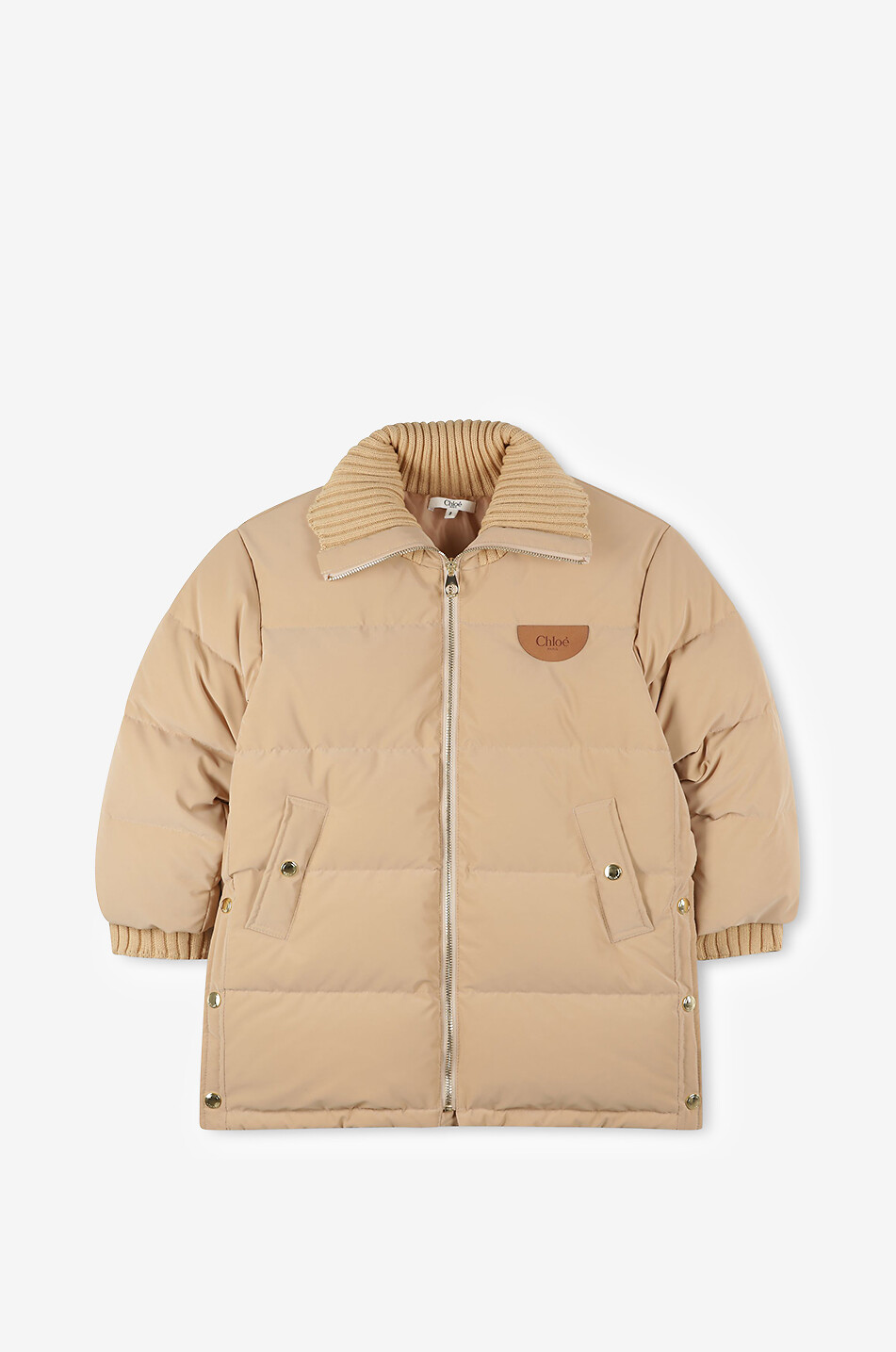 Doudoune oversize à col en maille fille