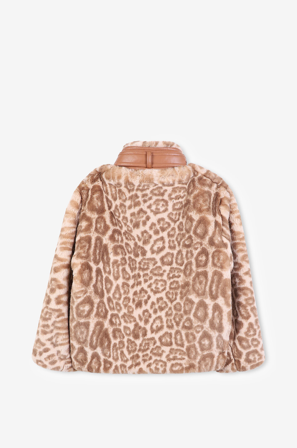 CHLOE Flauschige Mädchen-Oversize-Jacke mit Leopardenprint Mädchen Braun 2