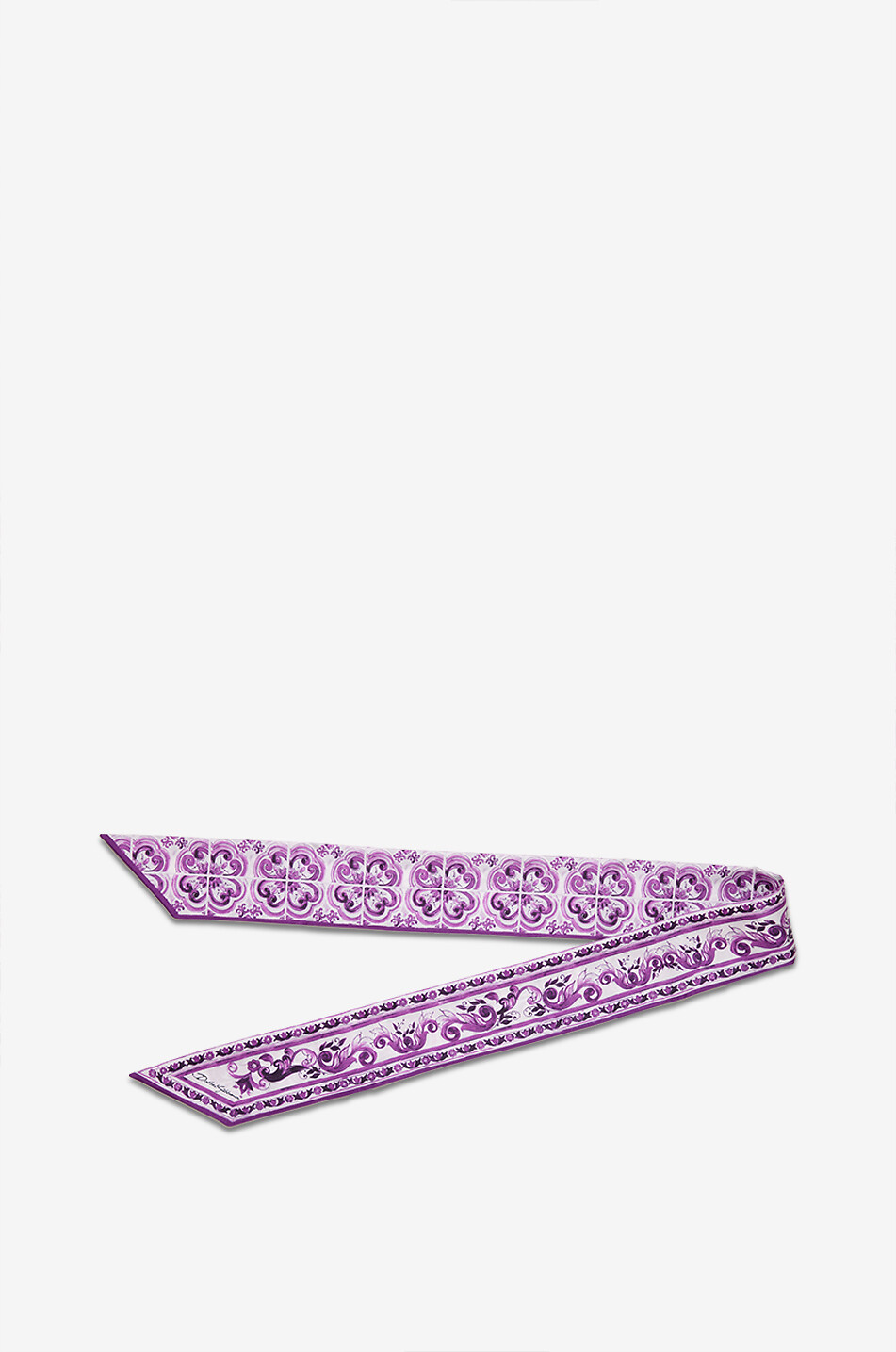 Majolica printed silk twill ribbon