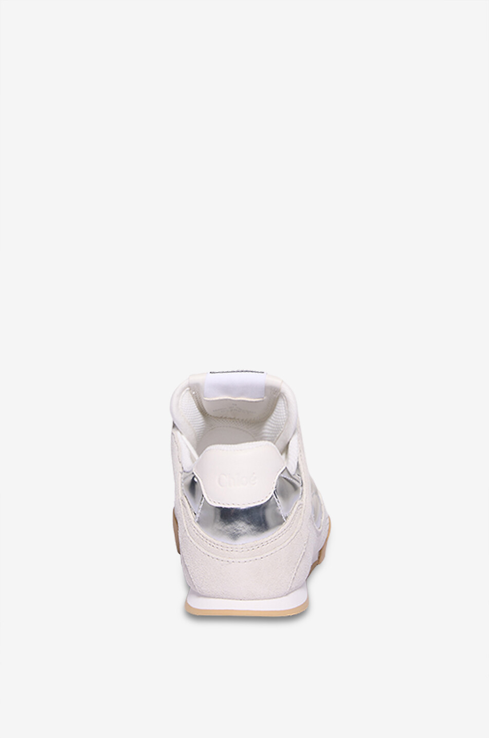 CHLOE Chloé Kick mirror effect leather and suede sneakers Women SILVER 4