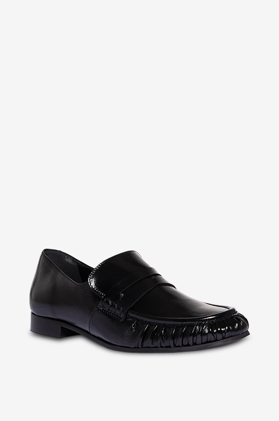 Sadie Cannes gathered patent leather loafers