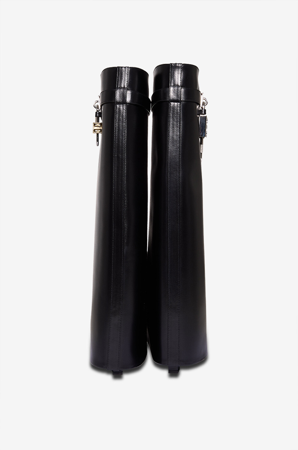 GIVENCHY Shark Lock 90 smooth leather wedge bootes Women BLACK 6