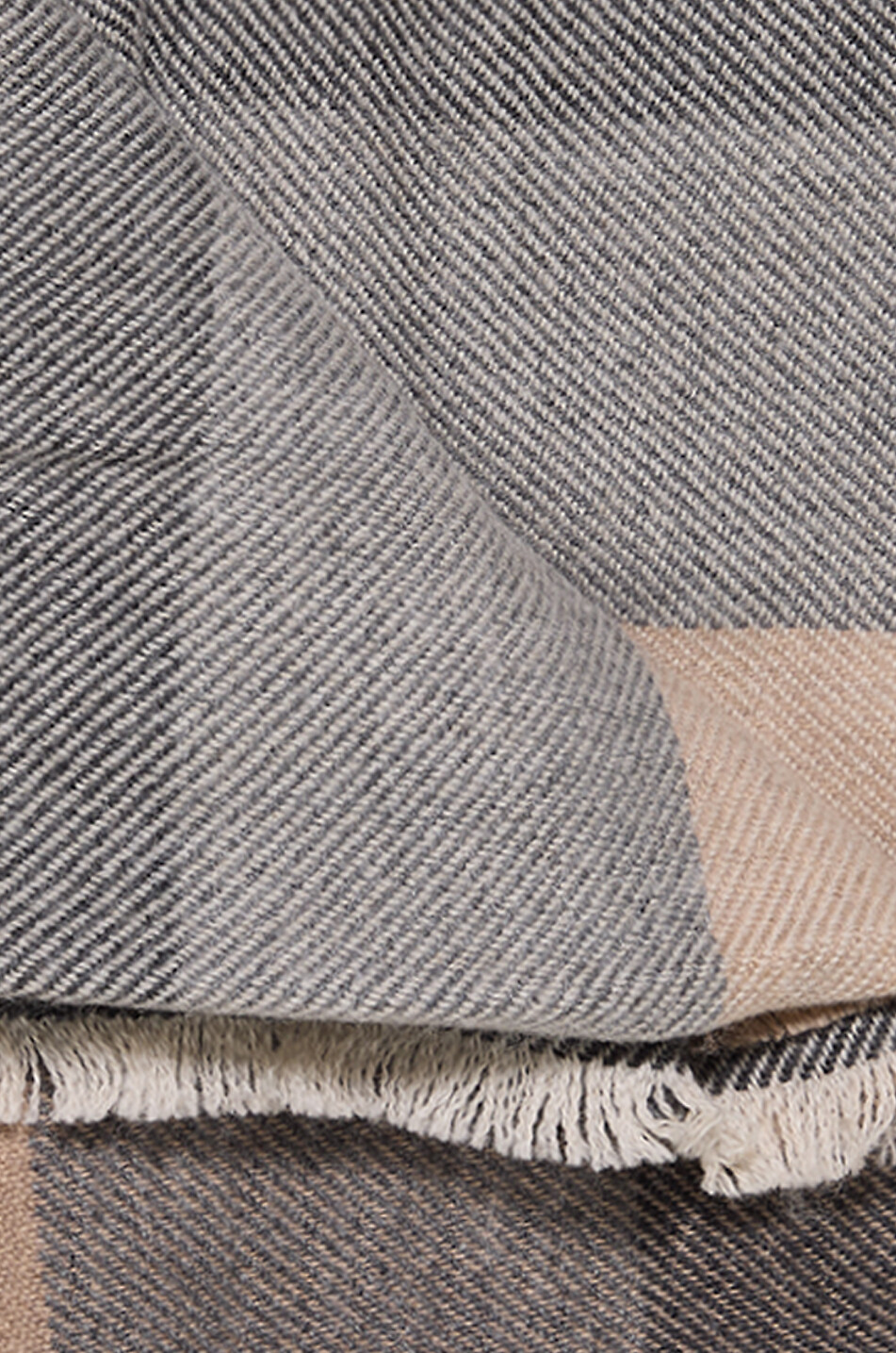 BRUNELLO CUCINELLI Écharpe à carreaux en laine et cachemire Homme Beige moyen 2