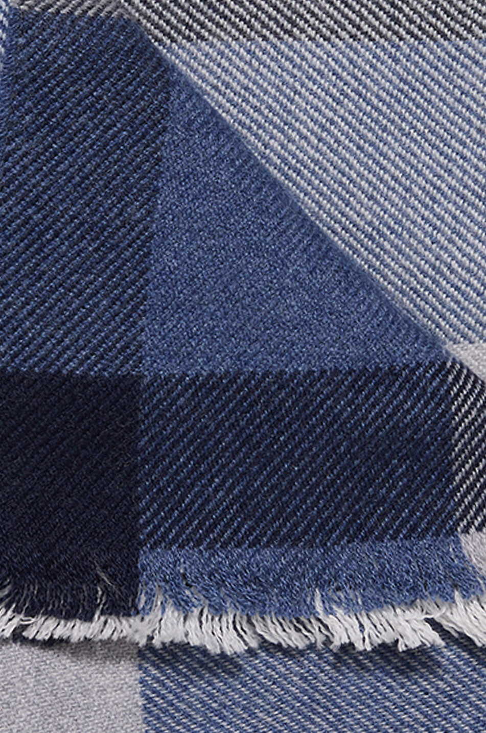 BRUNELLO CUCINELLI Écharpe à carreaux en laine et cachemire Homme BLEU FONCE 2