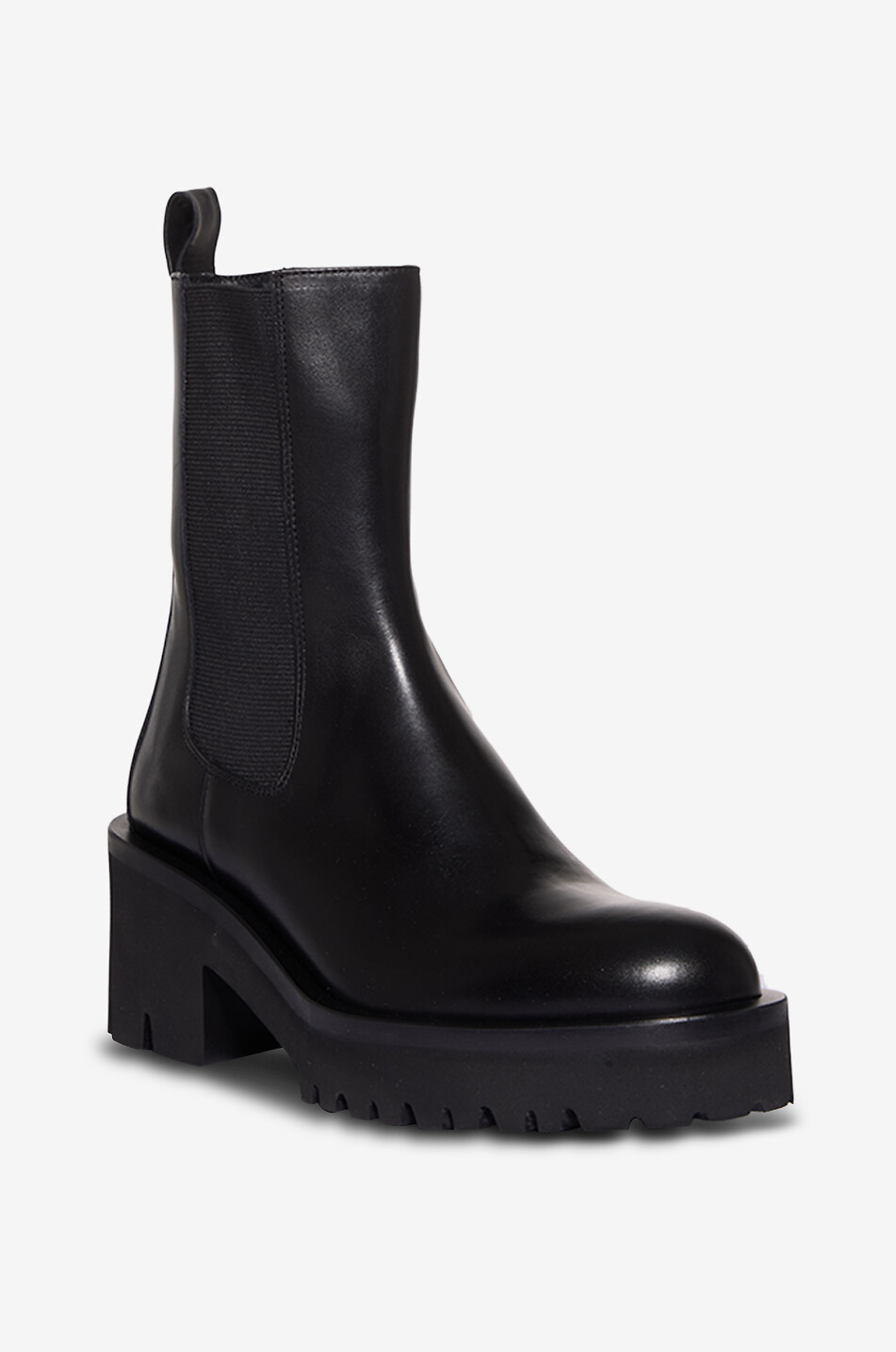 Worms Ranch leather chelsea boots with lug sole - BONGENIE - BLACK