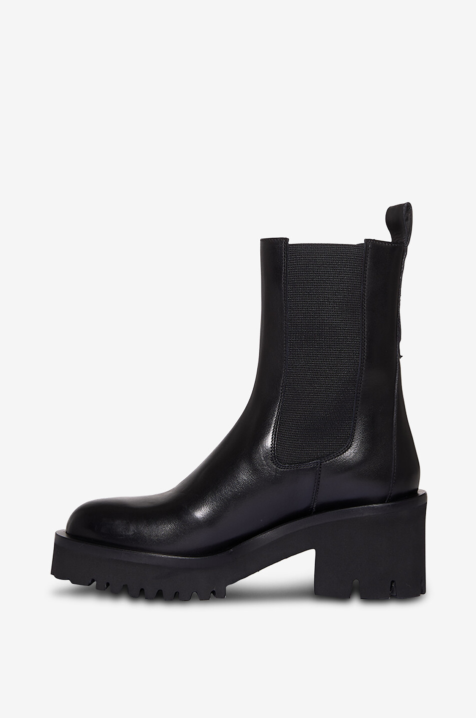 Square-toe ankle boots in smooth leather - GUGLIELMO ROTTA - BLACK