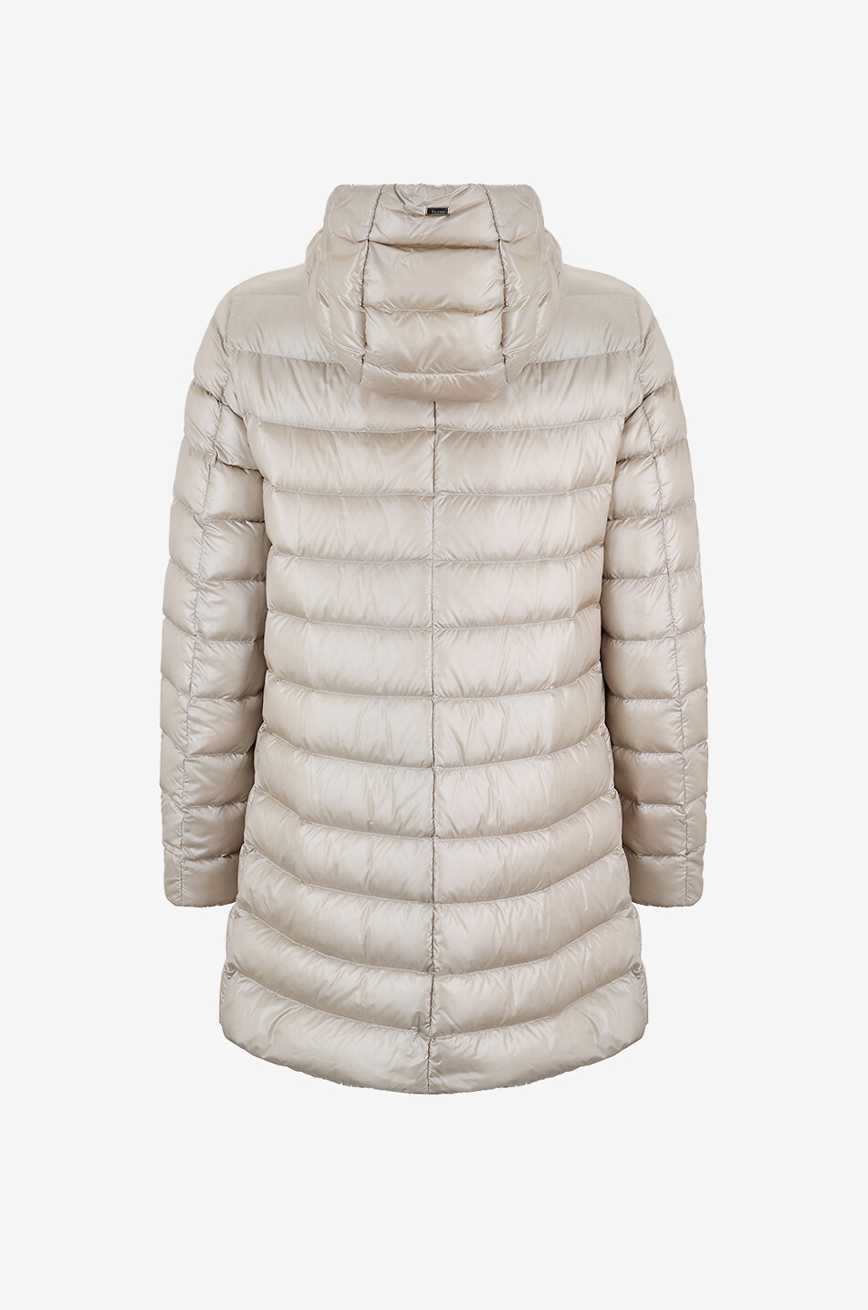 HERNO Doudoune mi-longue à capuche en tissu technique Femme Beige clair 2