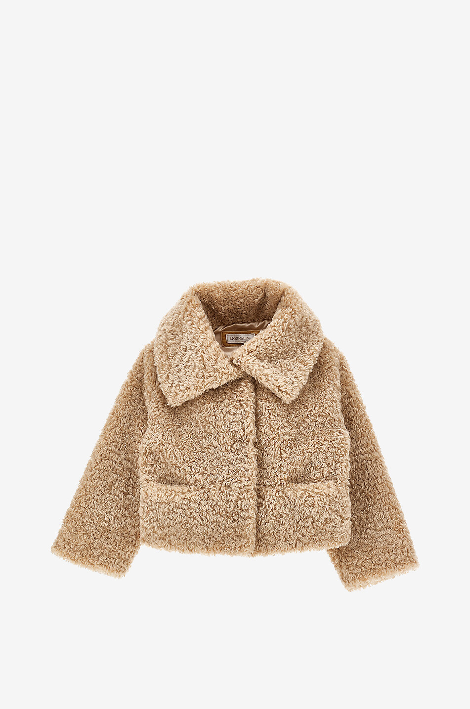 Kurze Mädchenjacke aus Teddy-Kunstpelz