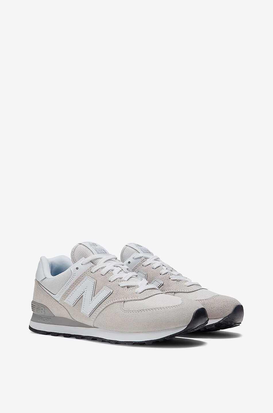 NEW BALANCE 574 suede low-top trainers Men LIGHT GREY 1