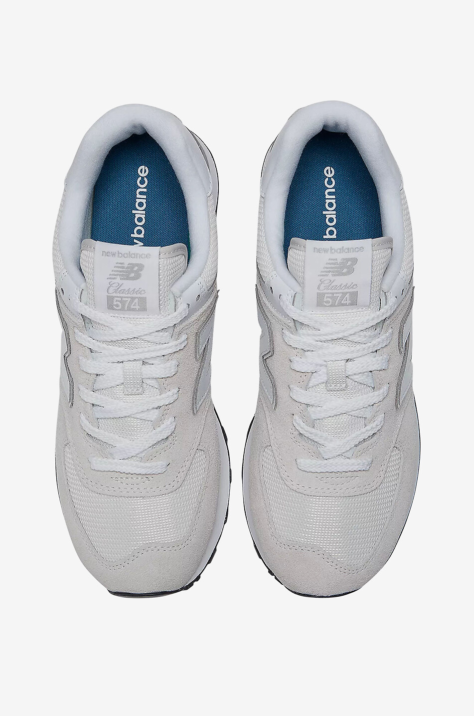 NEW BALANCE 574 suede low-top trainers Men LIGHT GREY 3