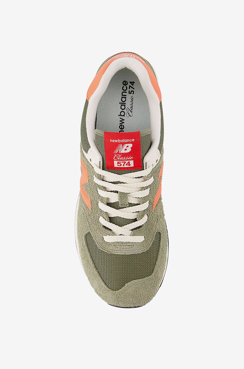 NEW BALANCE U574 suede low-top trainers Men GREEN 3