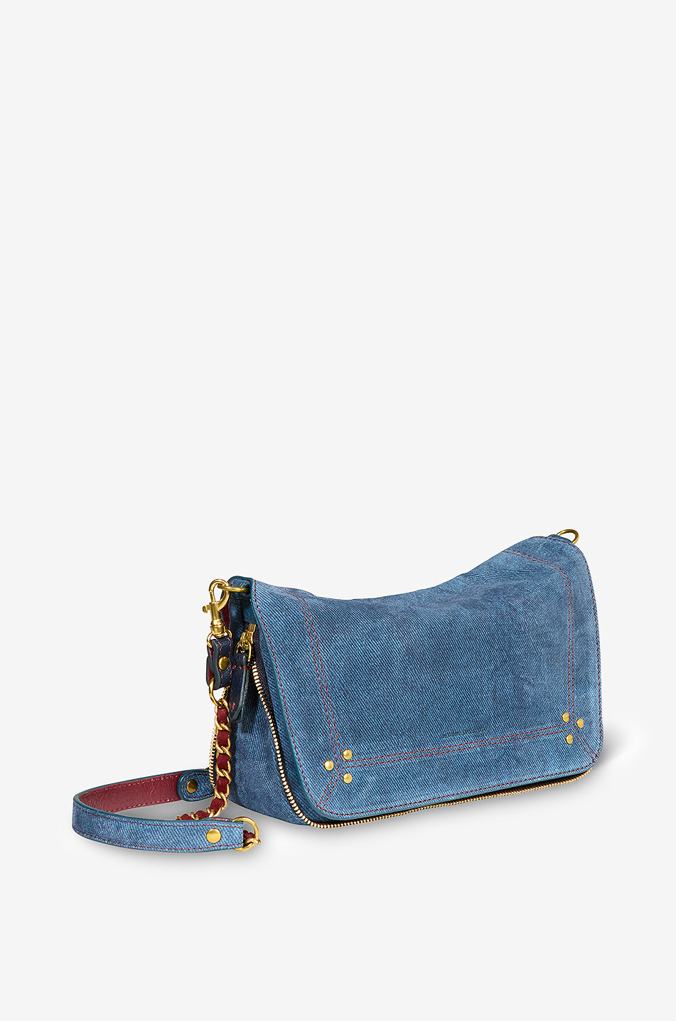 JEROME DREYFUSS Sac porté épaule en cuir imprimé léopard Bobi S Femme BLEU 2