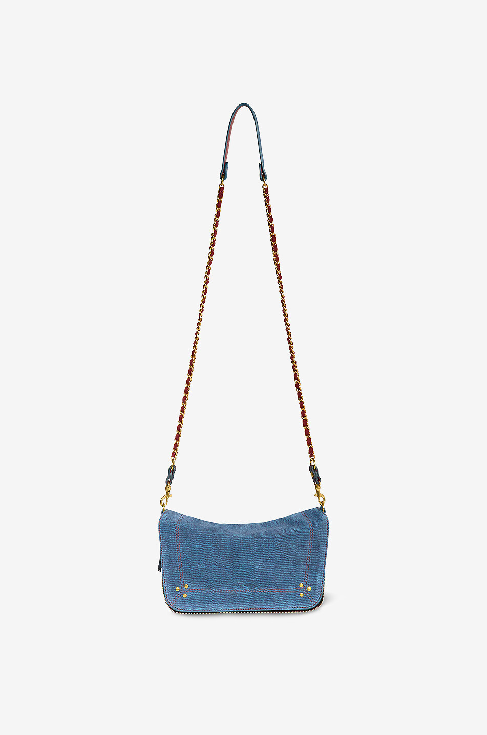 JEROME DREYFUSS Sac porté épaule en cuir imprimé léopard Bobi S Femme BLEU 3