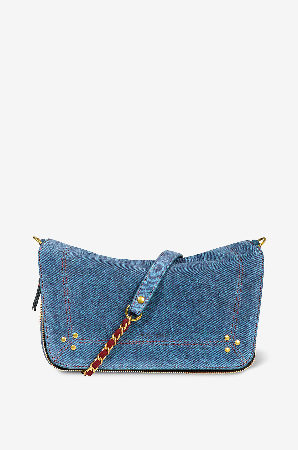 JEROME DREYFUSS Sac porté épaule en cuir imprimé léopard Bobi S Femme BLEU 4