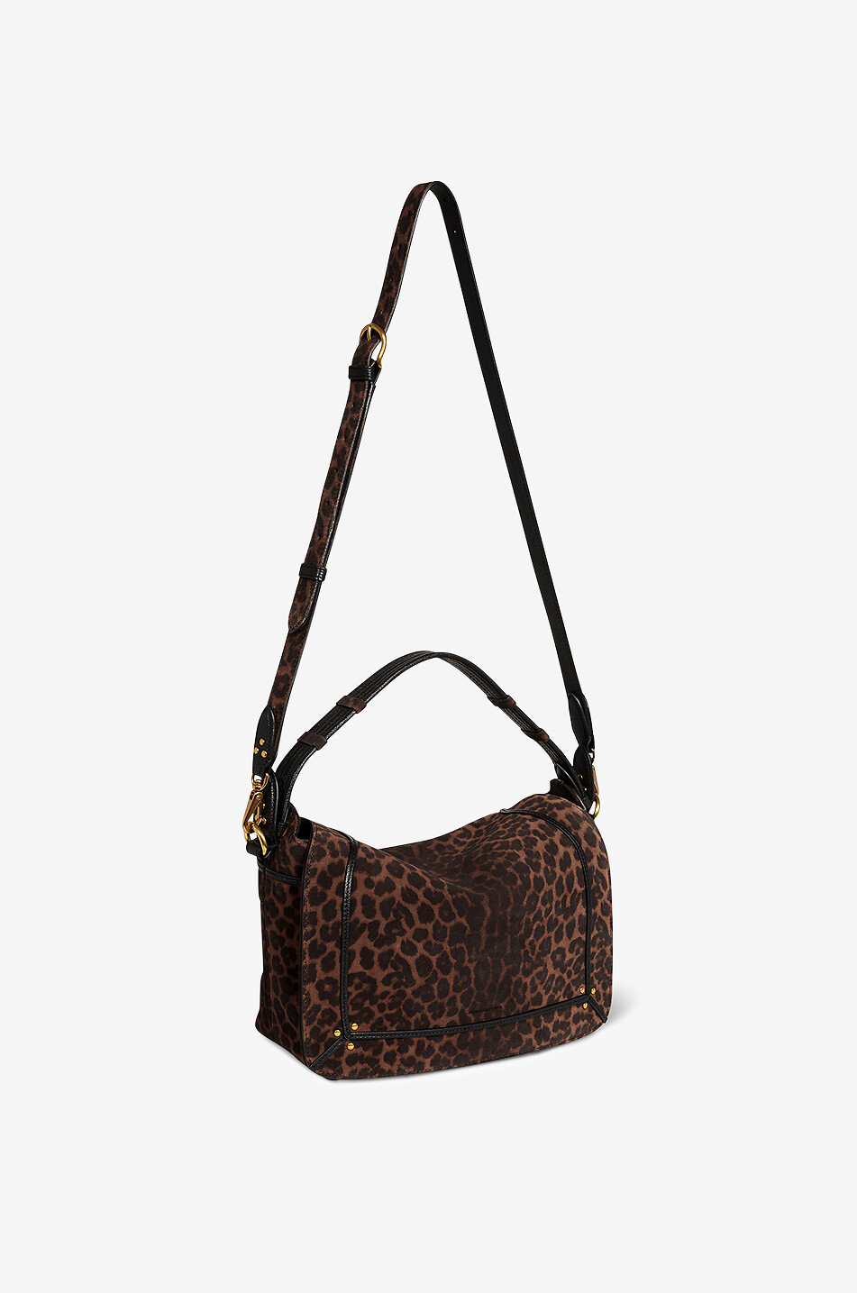 JEROME DREYFUSS Schultertasche aus Wild- und genarbtem Leder Pepito M Damen Braun 3