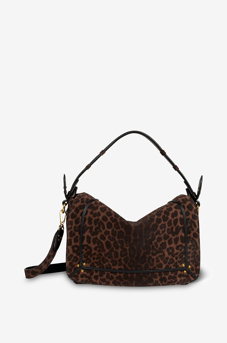 JEROME DREYFUSS Schultertasche aus Wild- und genarbtem Leder Pepito M Damen Braun 1