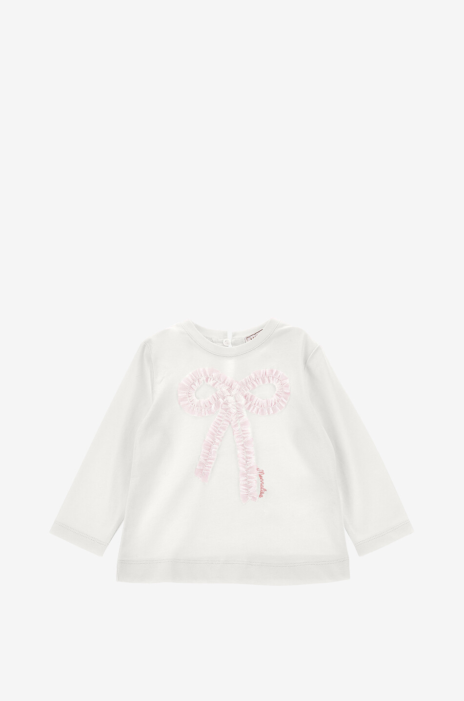 MONNALISA T-shirt manches longues bébé motif Nœud Bébé BLANC 1