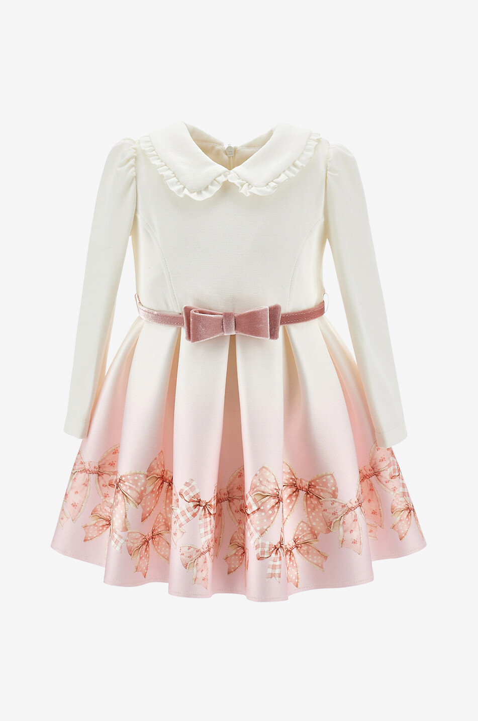 MONNALISA Baby jersey dress with bow print Baby WHITE 1