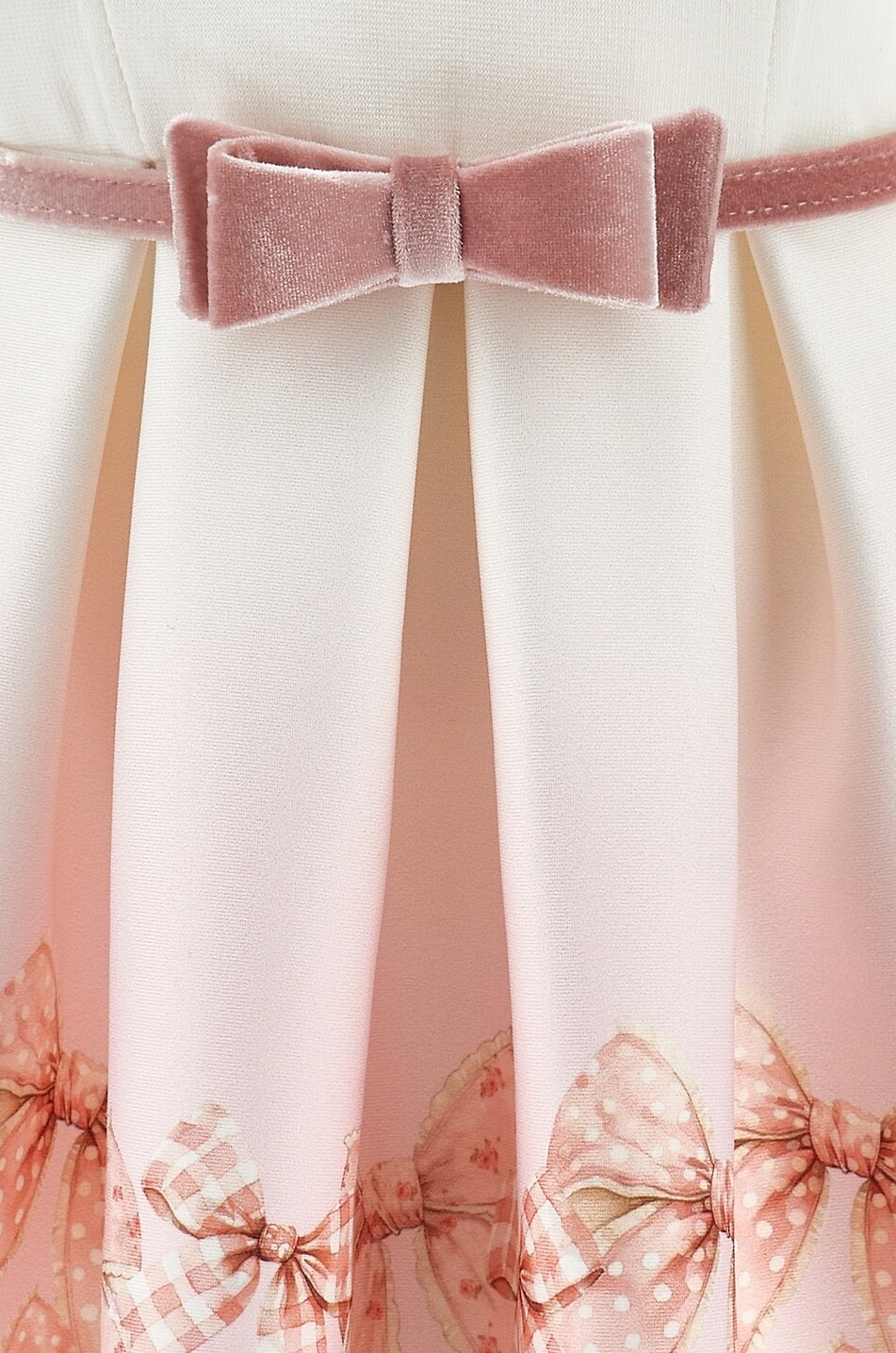 MONNALISA Baby jersey dress with bow print Baby WHITE 3