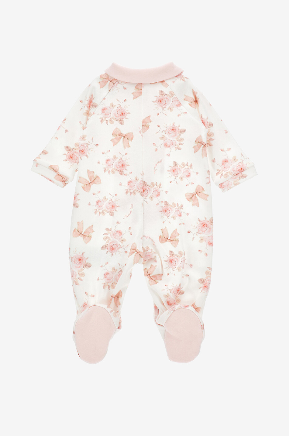 MONNALISA Baby-Pyjama aus Jersey mit Schleifen- und Rosenprint Baby WEISS 2