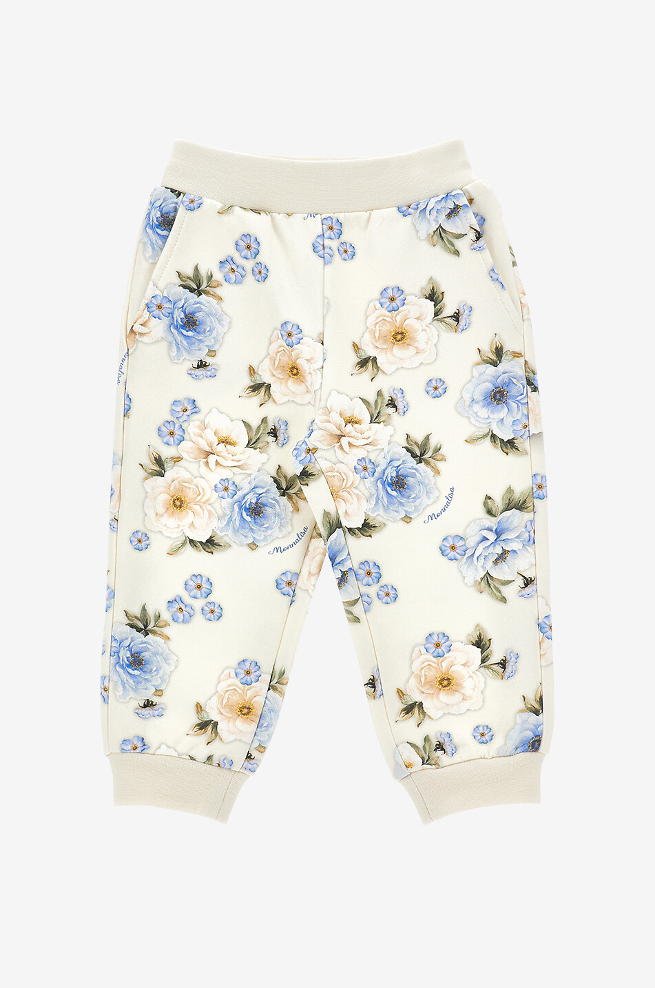 MONNALISA Blumen-Jogginghose aus Frottee für Baby Baby CREMEFARBEN 1
