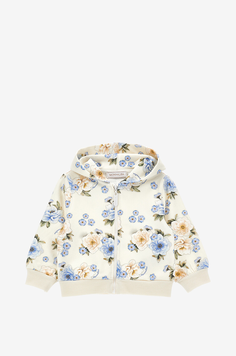 Sweat-shirt à capuche bébé fleuri