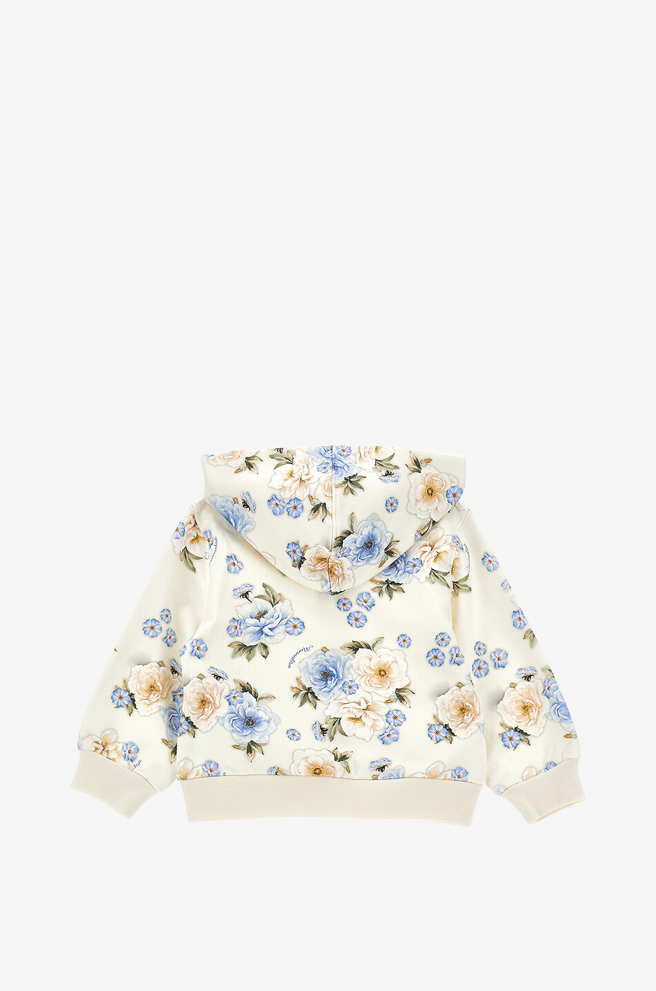 MONNALISA Sweat-shirt à capuche bébé fleuri Bébé BLANC CASSE 2