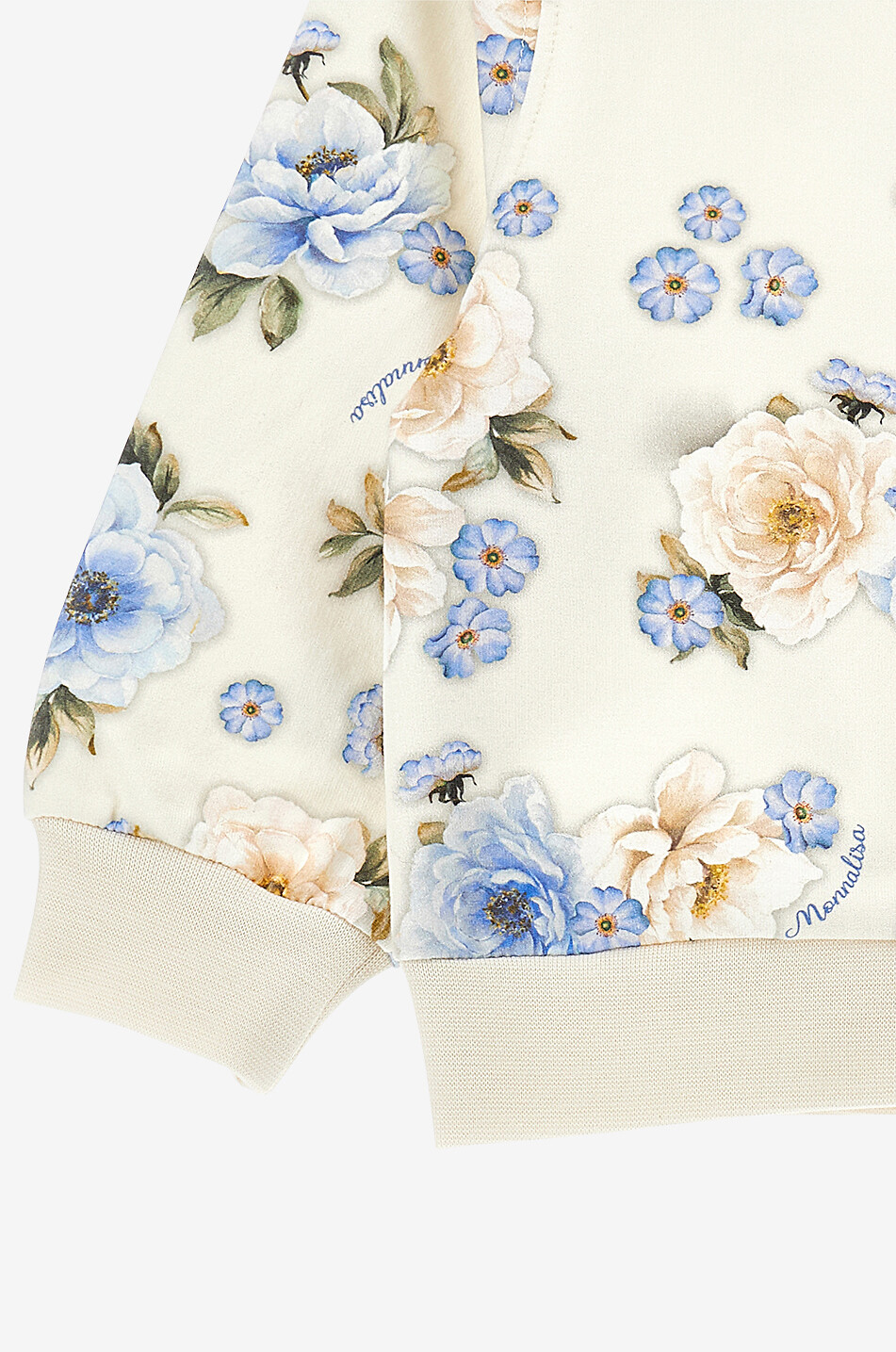 MONNALISA Sweat-shirt à capuche bébé fleuri Bébé BLANC CASSE 3